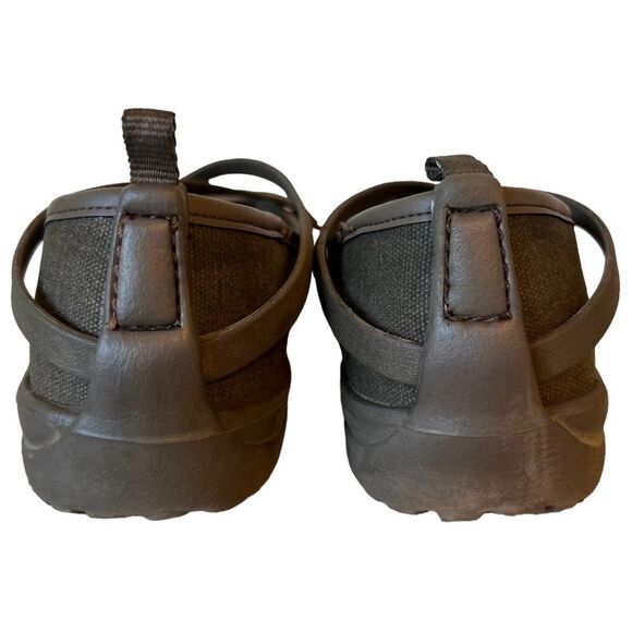 CROCS CELESTE Mary Jane Size 7 Brown Criss Cross Strap Mary Jane Slip On Shoes - Picture 8 of 14